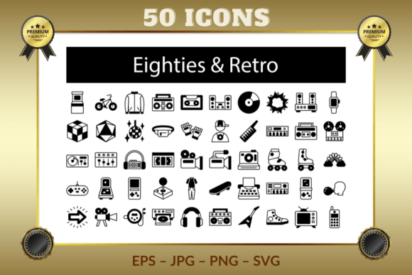 Retro Half Glyph Icons: Your Bold Nostalgia Toolkit