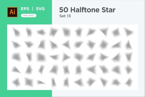Stars Shape Halftone Background 50-13