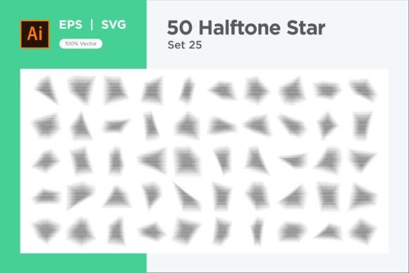 Stars Shape Halftone Background 50-25: Versatile Vector Pattern Files