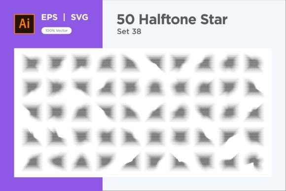 Stars Shape Halftone Background 50-38 for Dynamic Design
