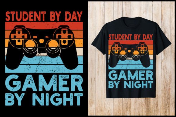 Student by Day by Night Gamer T-Shirt: A Dual-Life Design That Speaks to Modern Creators