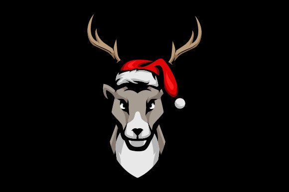 The Deer Christmas Hat Mascot Logo: A Holiday Branding Asset
