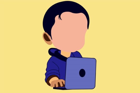 The Power of Illustration: Analyzing the A Person Playing on Laptop Vector