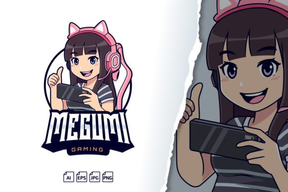Your Distinctive Identity Starts with Megumi Logo Gamer Girl