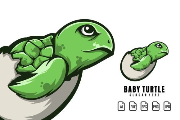 Your Project’s Perfect Partner: The Baby Turtle Mascot Logo
